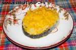Семга запеченная с ананасом и сыром