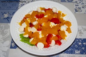  Легкий салат из манго, томатов и моцареллы
