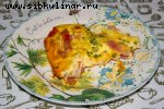 Омлет с овощами и копченой грудинкой