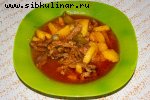 Азу по-татарски из говядины с солеными огурцами