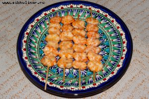 Шашлычки из креветок в аэрогриле