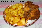Курица, запеченная с картошкой в духовке