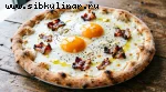 Пицца "Карбонара" с беконом и яйцом