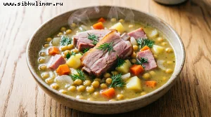 Гороховый суп с копчёной свининой