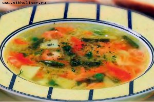 Суп овощной с креветками