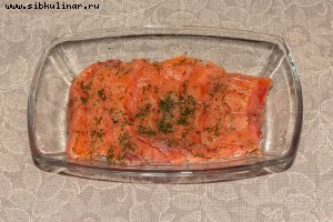 Форель соленая (лосось, семга, кета или любая другая красная рыба)