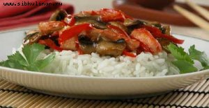 Рис с грибами по-китайски