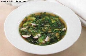 Холодный суп из щавеля и свекольной ботвой