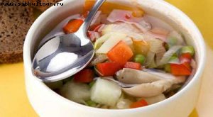 Суп из свежих овощей с грибами