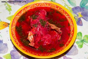 Борщ ароматный с курицей