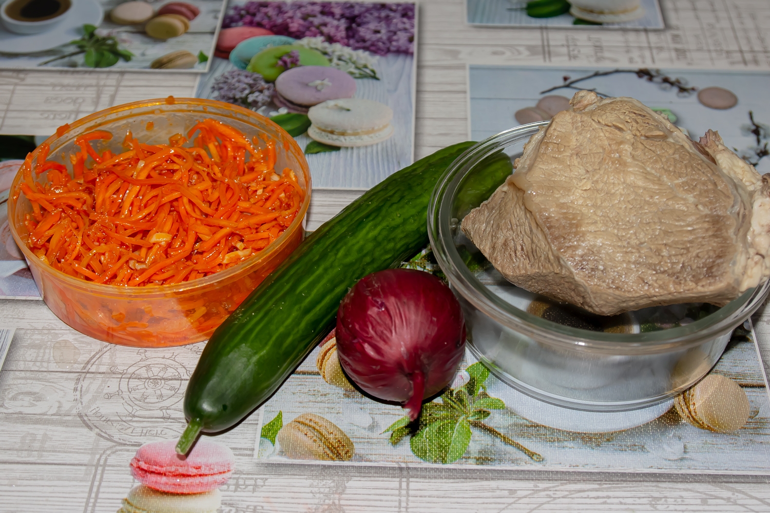 продукты для рецепта Салат из говядины с морковью по-корейски 