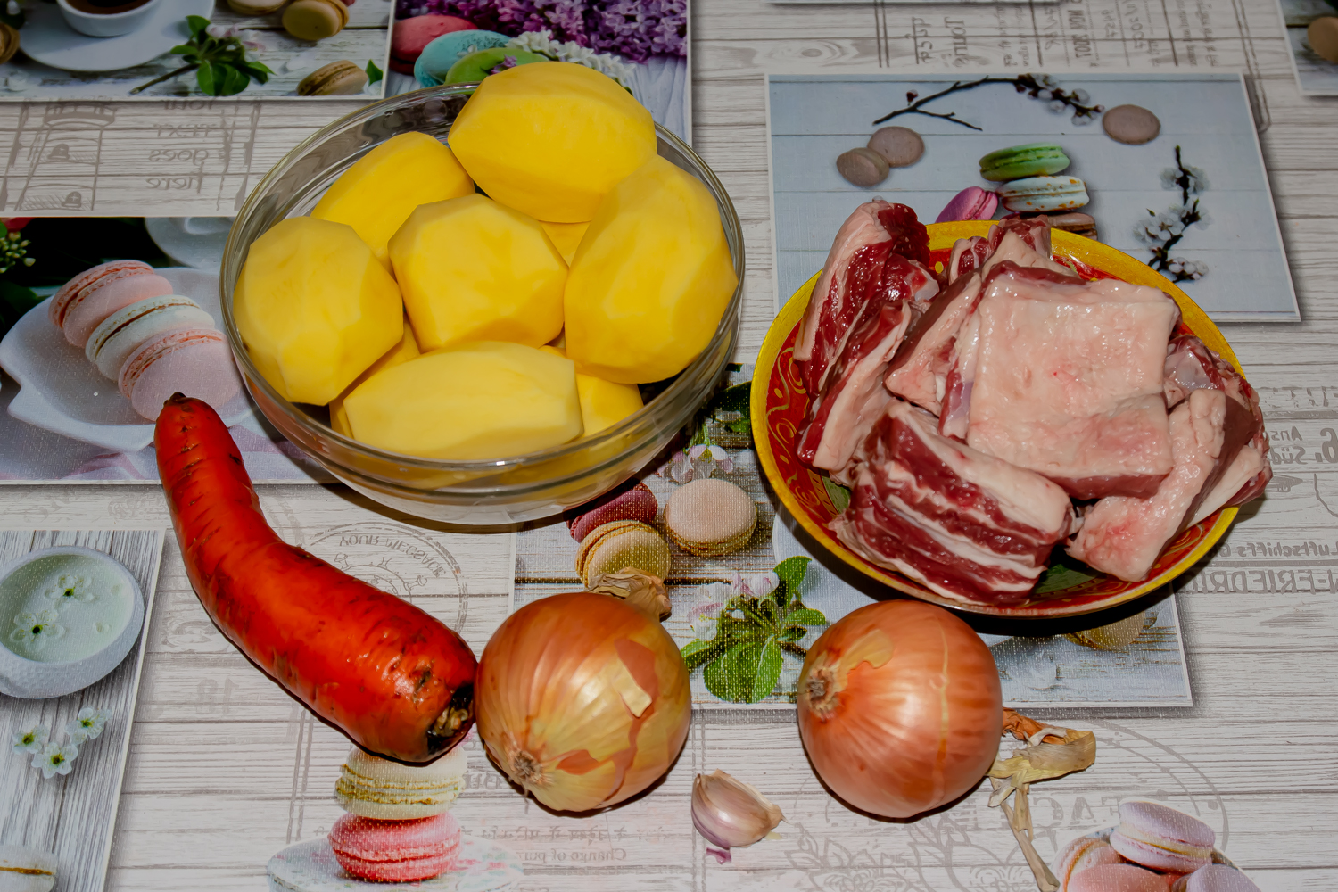 продукты для рецепта Картошка с ребрами