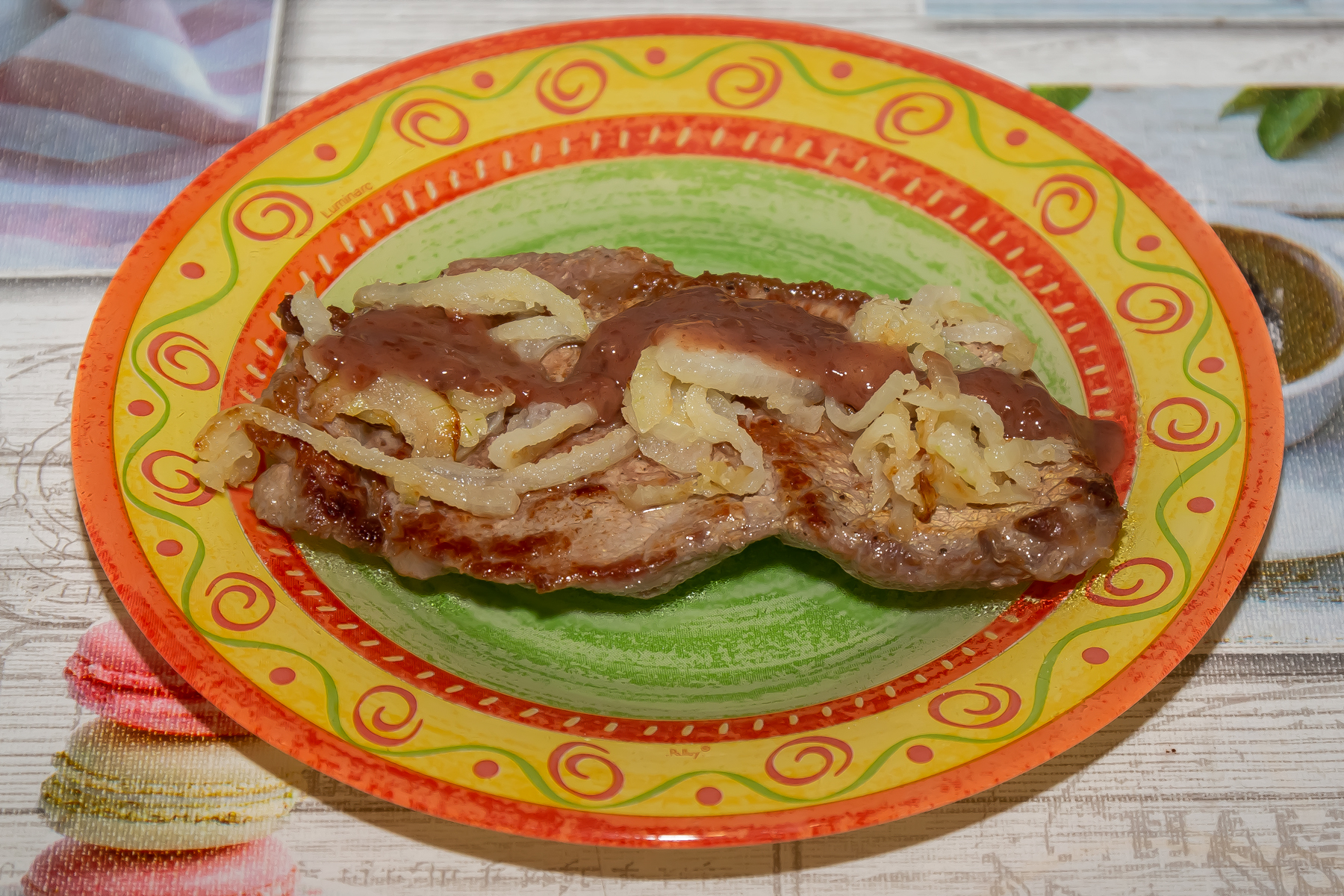 Ромштекс с жареным луком