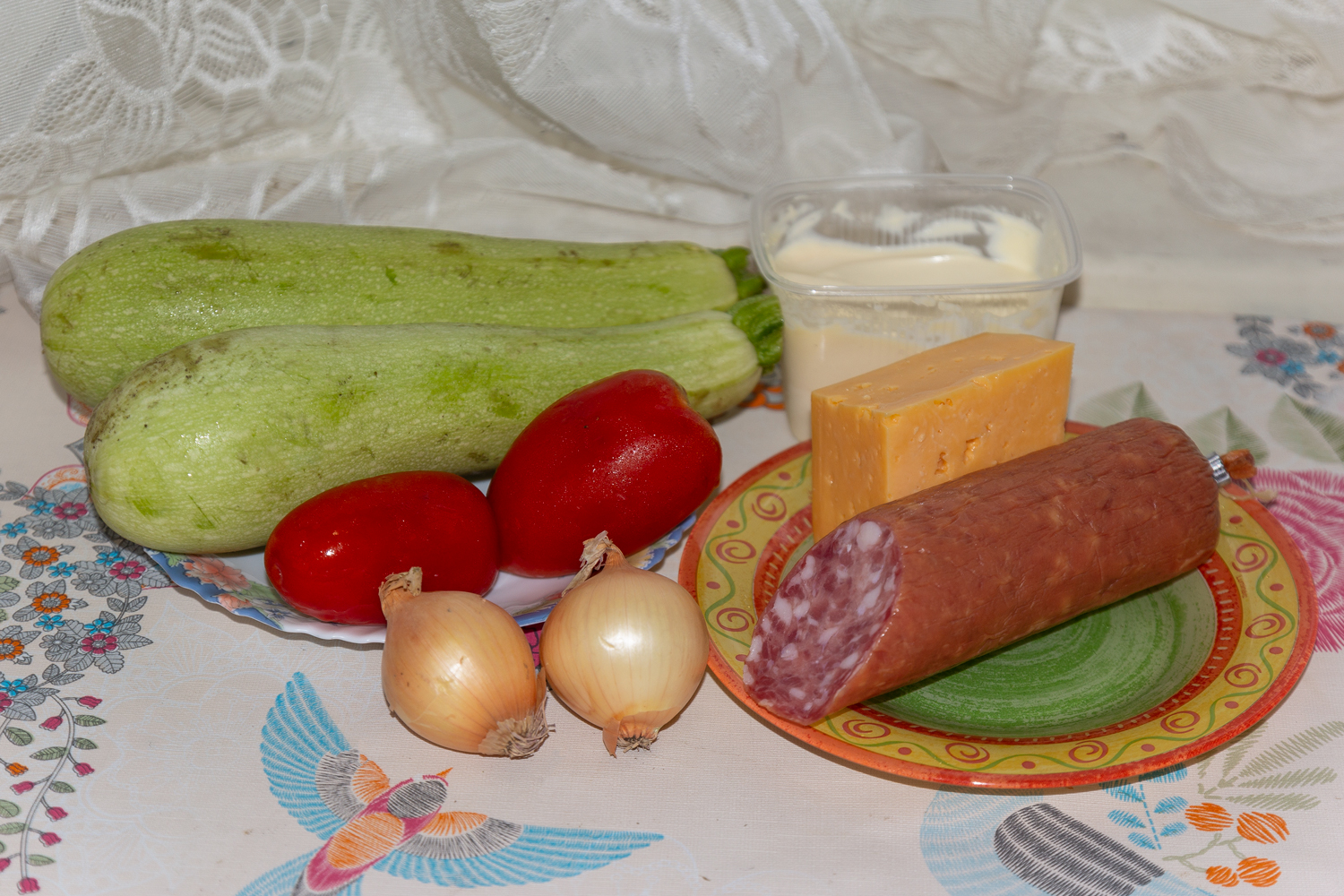 продукты для рецепта Лодочки из кабачков