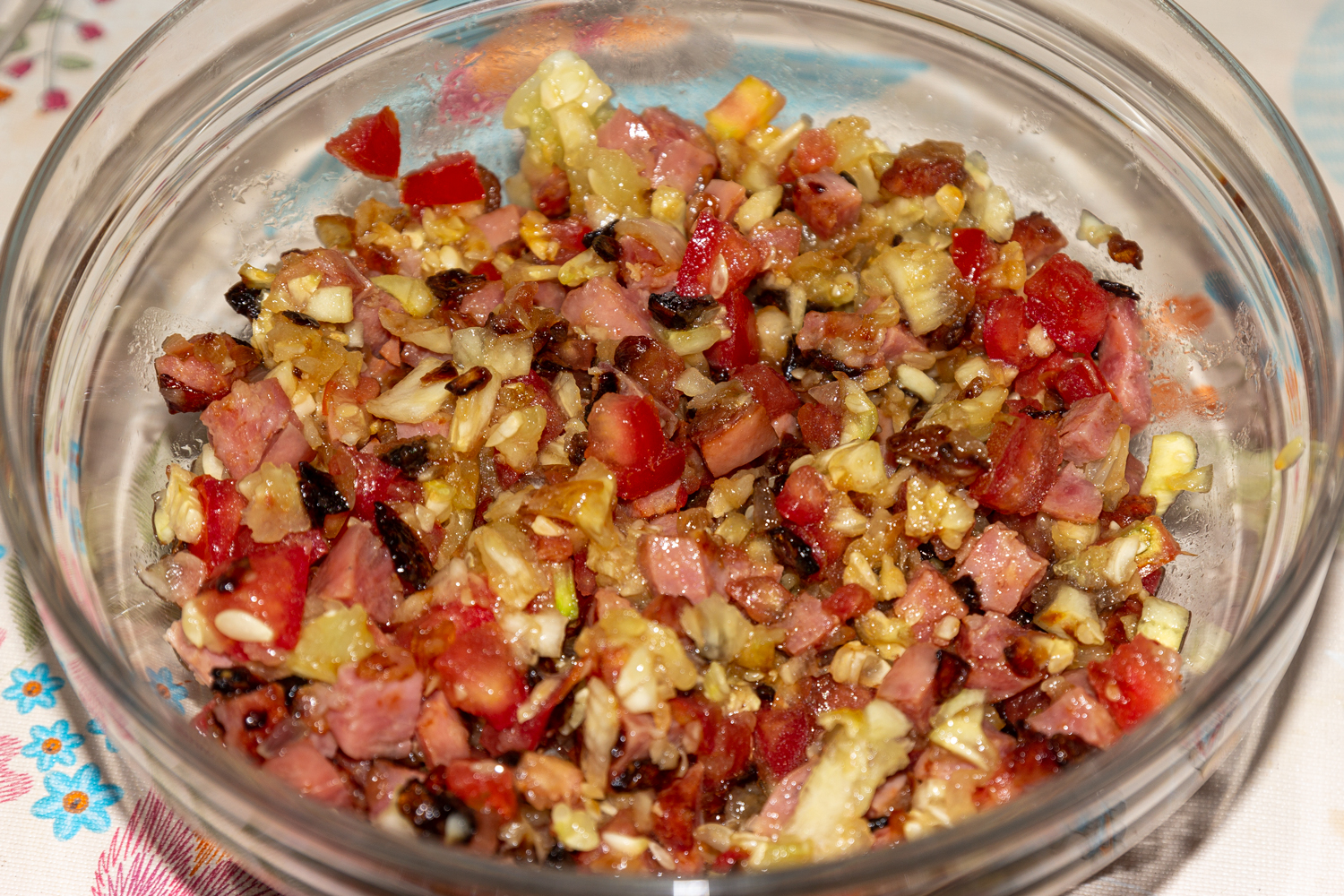 начинка приготовленная по рецепту Лодочки из кабачков