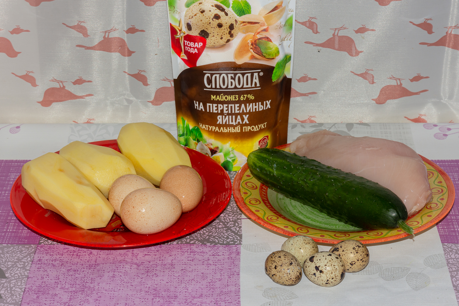 продукты для рецепта Гнездо глухаря с курицей