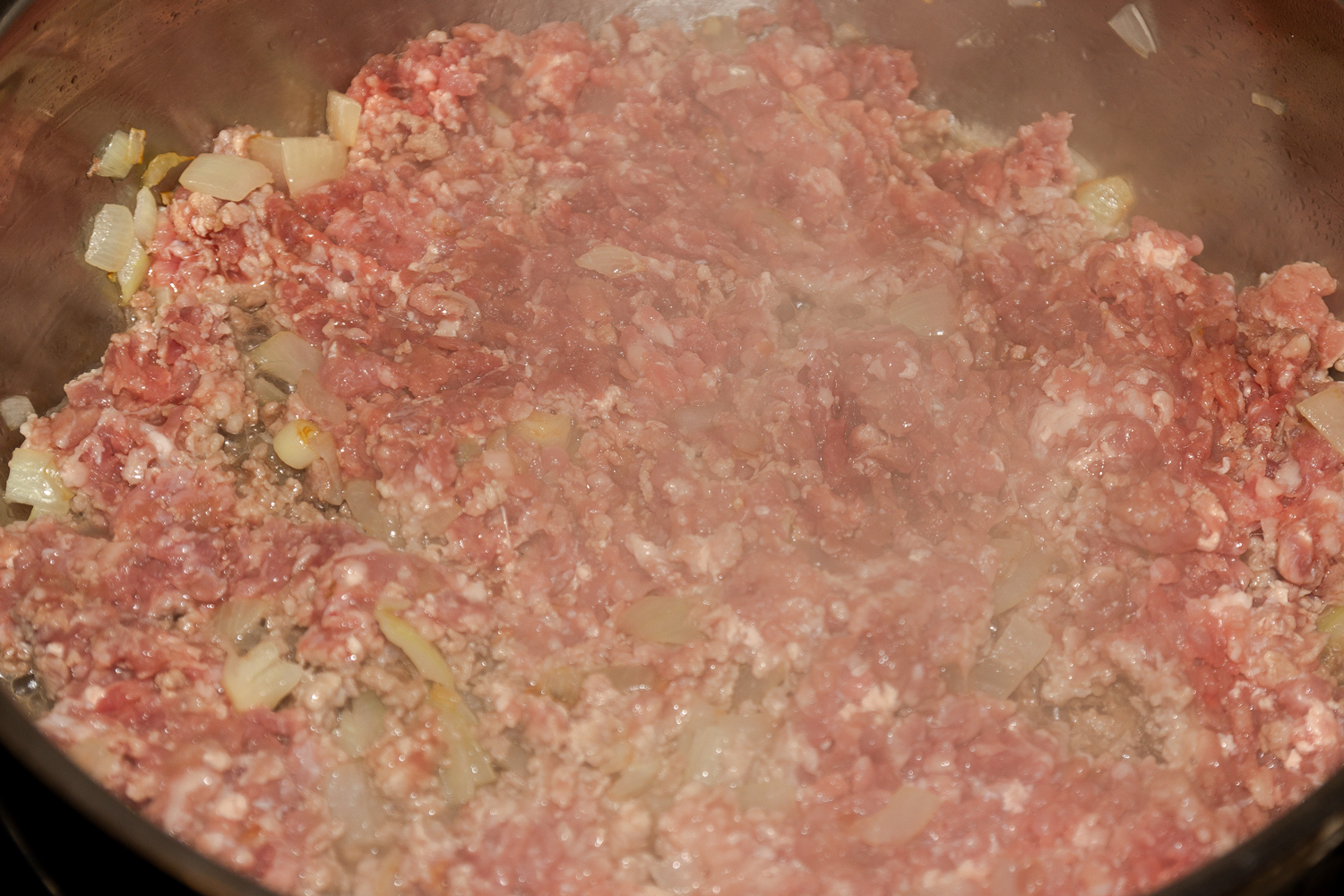 обжаренный фарш по рецепту Макароны с фаршем