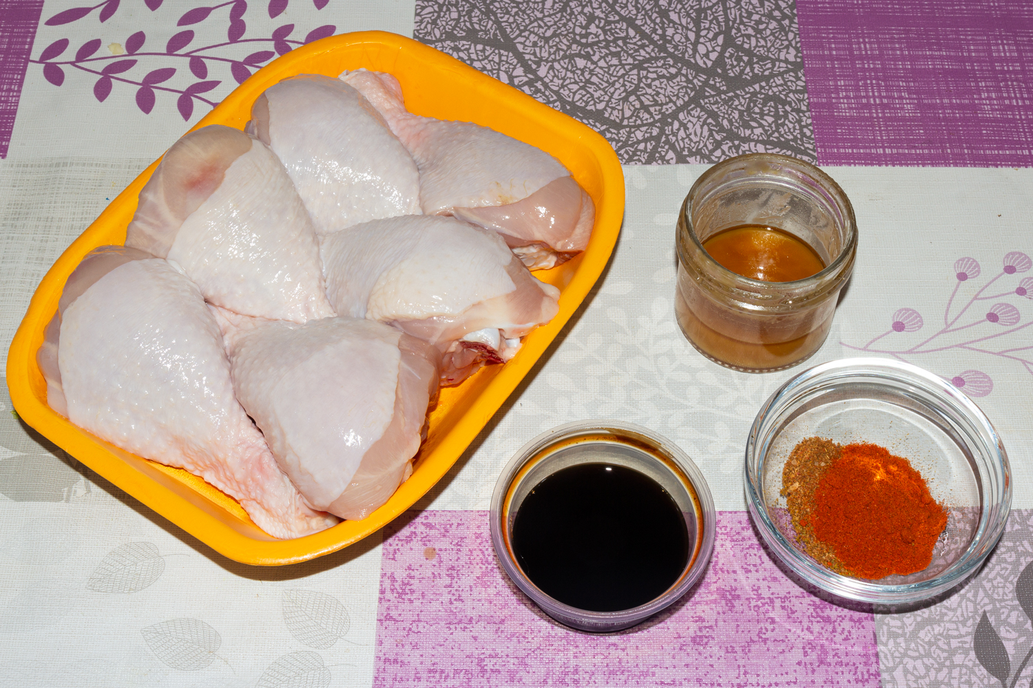 продукты для рецепта Куриные голени в медовом соусе