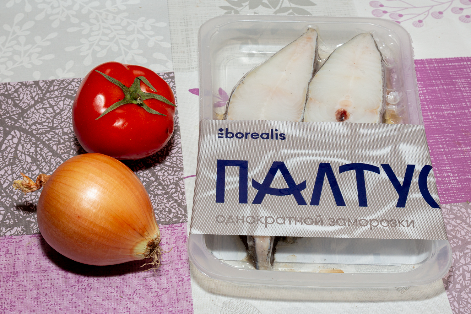 ингредиенты для рецепта Филе палтуса на сковороде продукты для рецепта Филе палтуса на сковороде