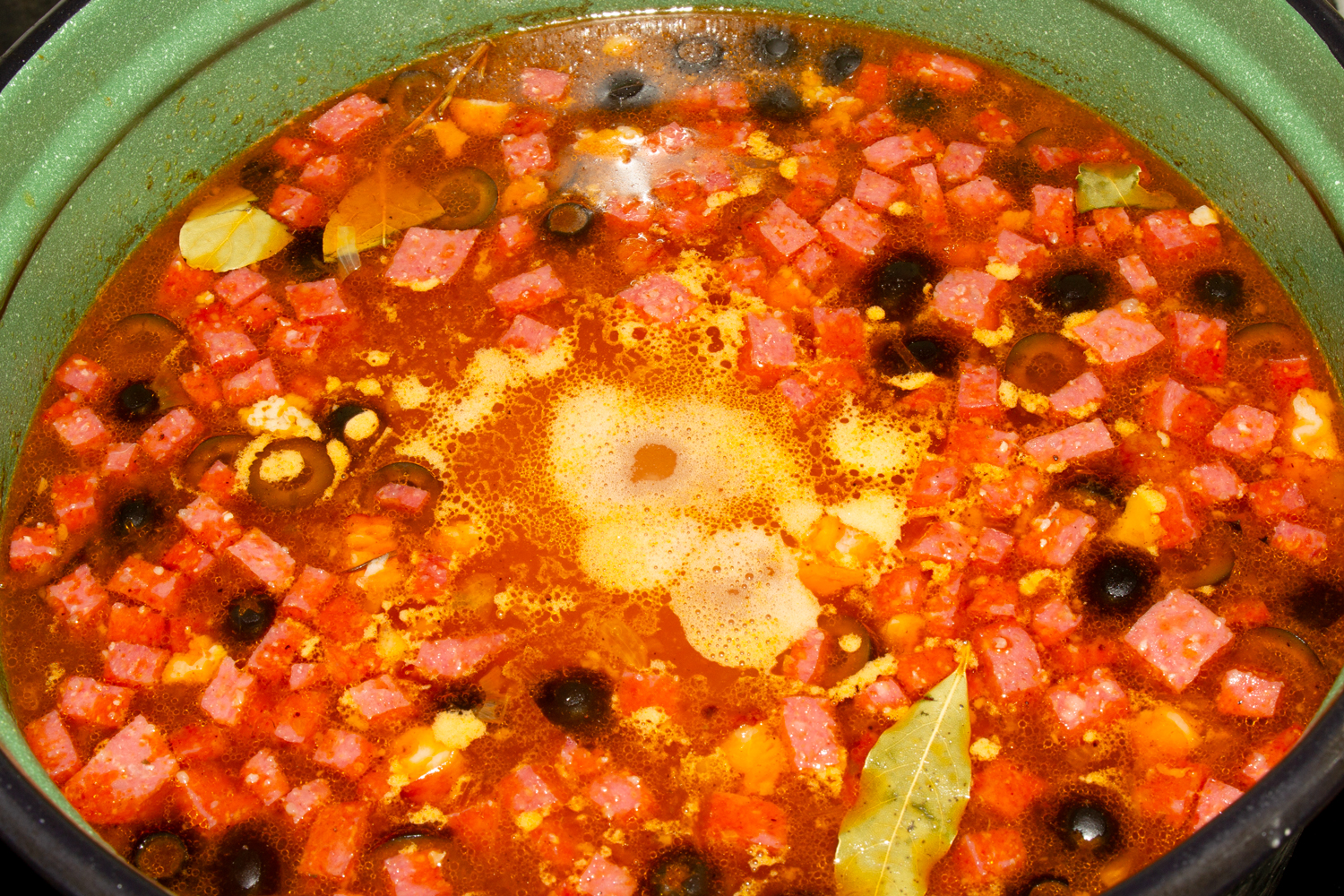 суп по рецепту Солянка с копченостями