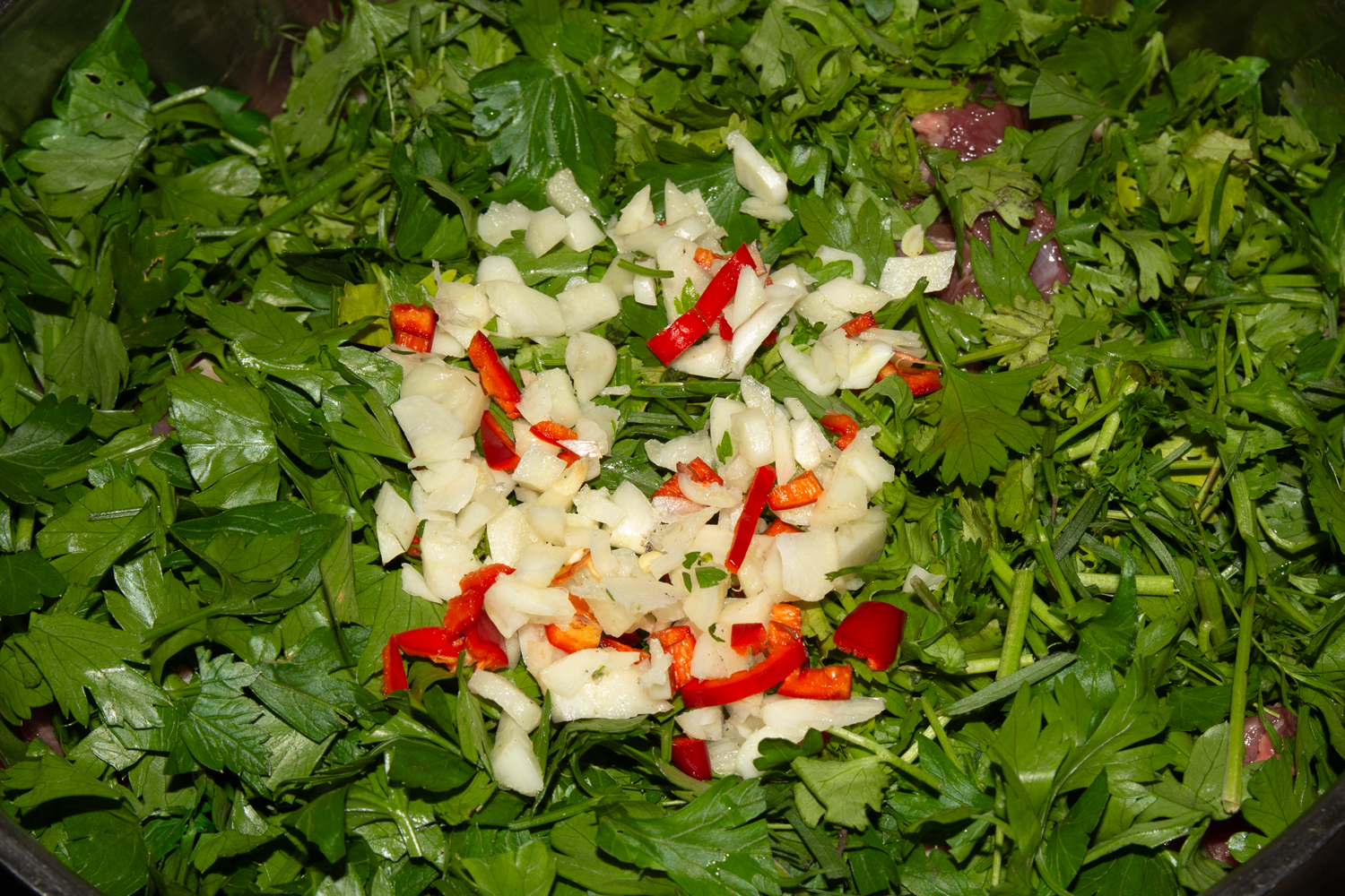 мясо с зеленью и перцем по рецепту Чакапули