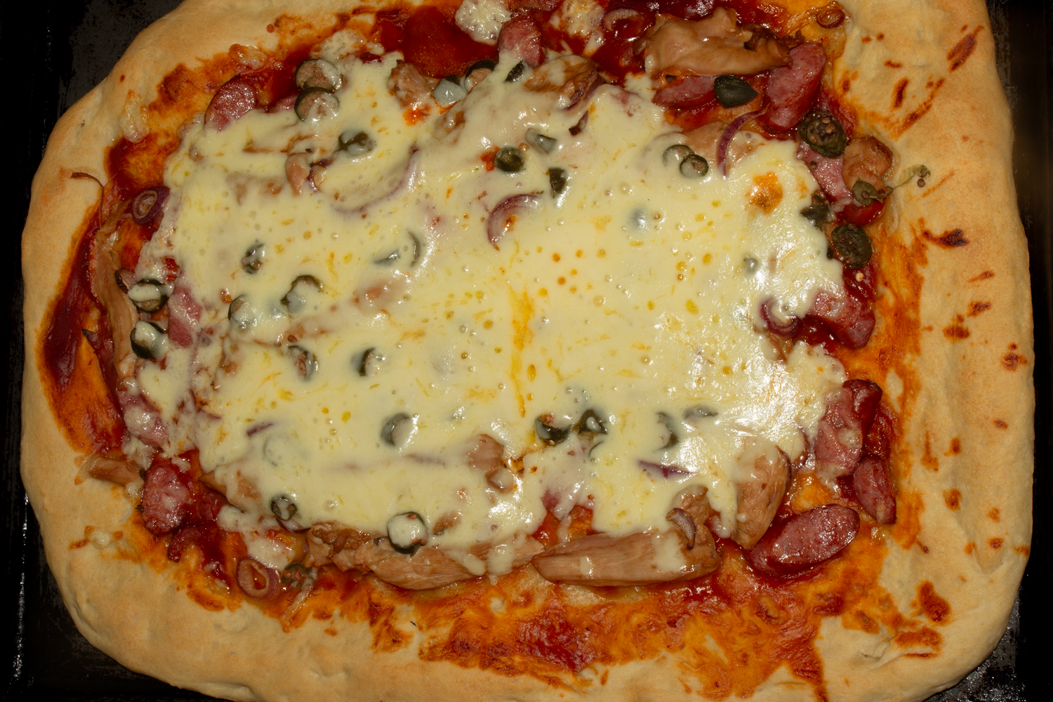 готовая пицца для рецепта Пицца с цесаркой с ароматом барбекю