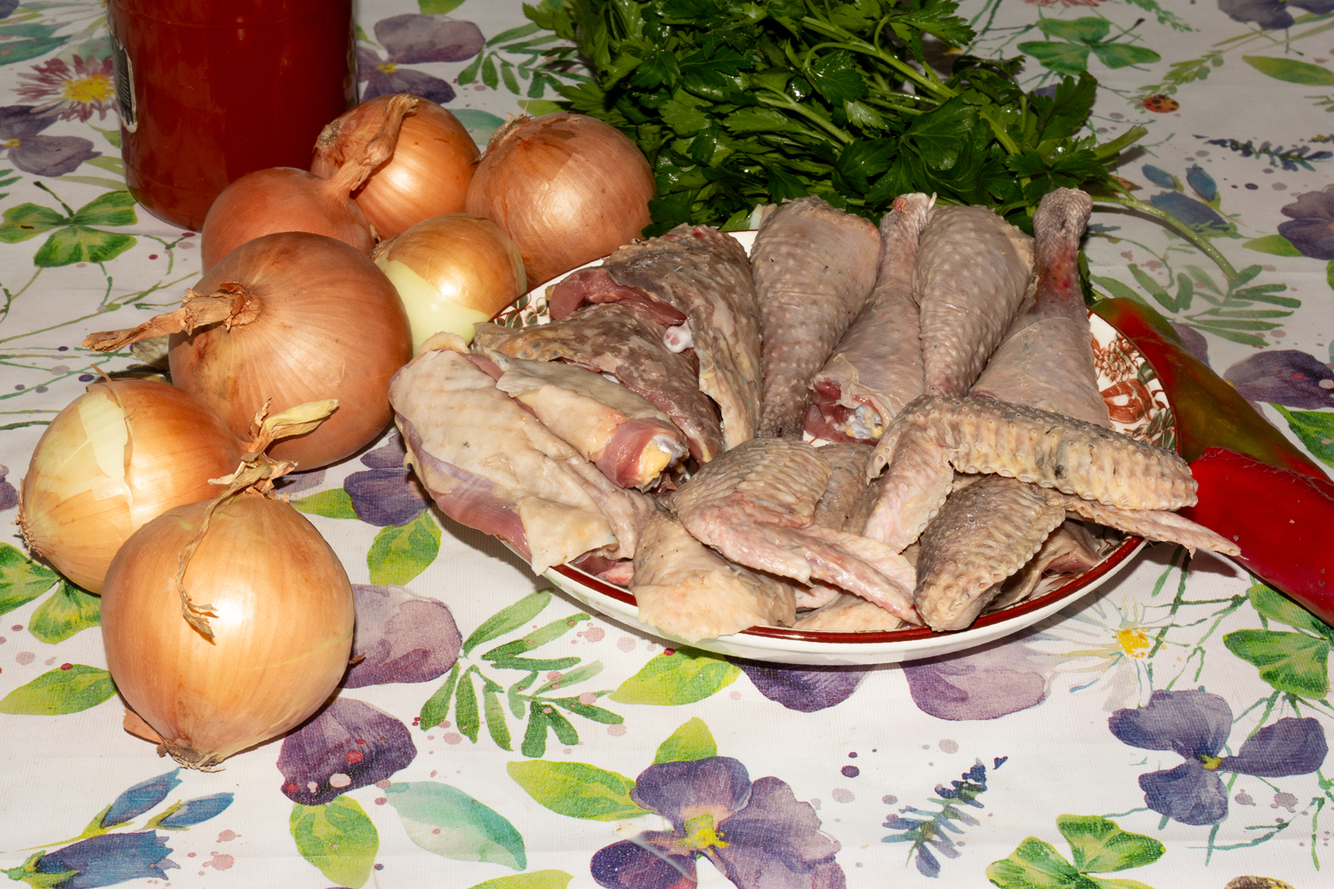 ингредиенты для рецепта Чахохбили продукты для рецепта Чахохбили