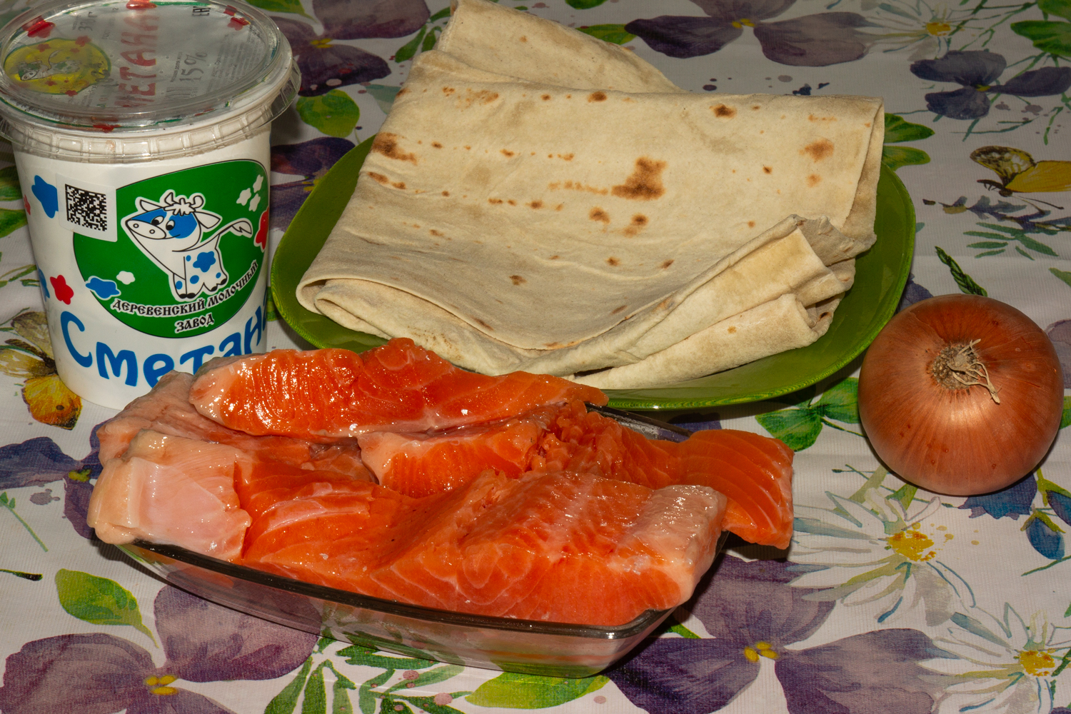 продукты для рецепта Форель запеченная в лаваше