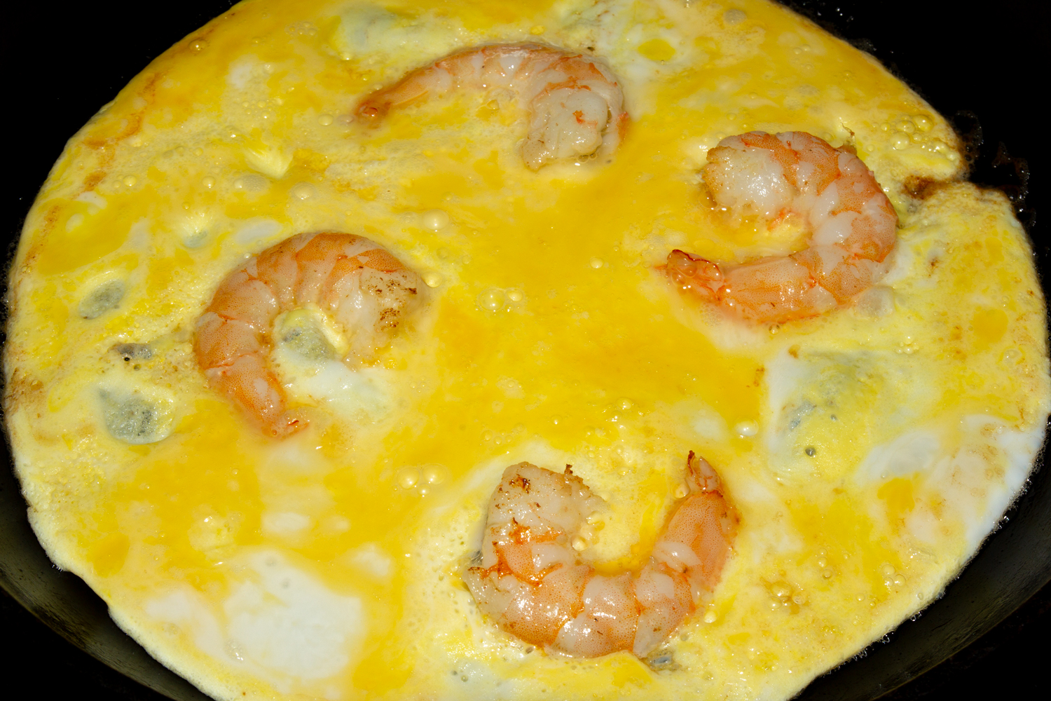 готовый омлет по рецепту Омлет с креветками