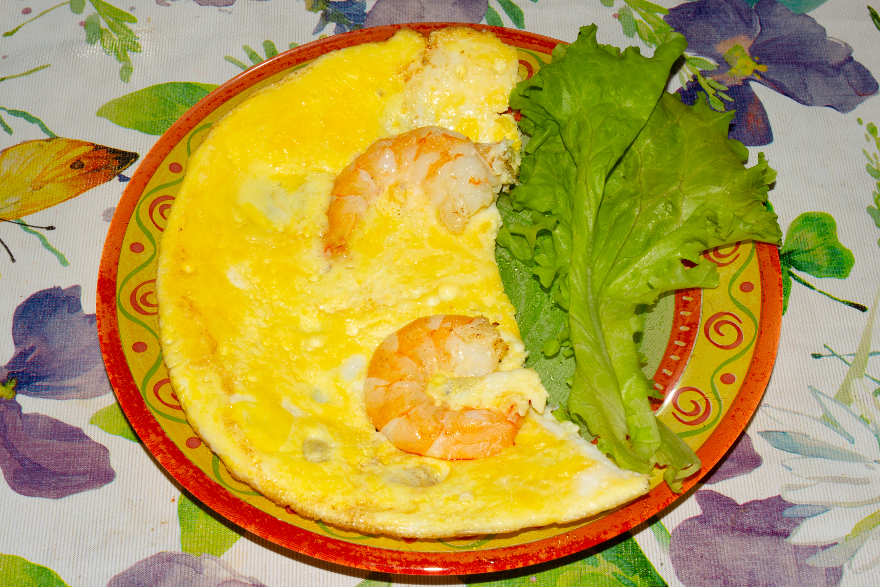 Омлет с креветками