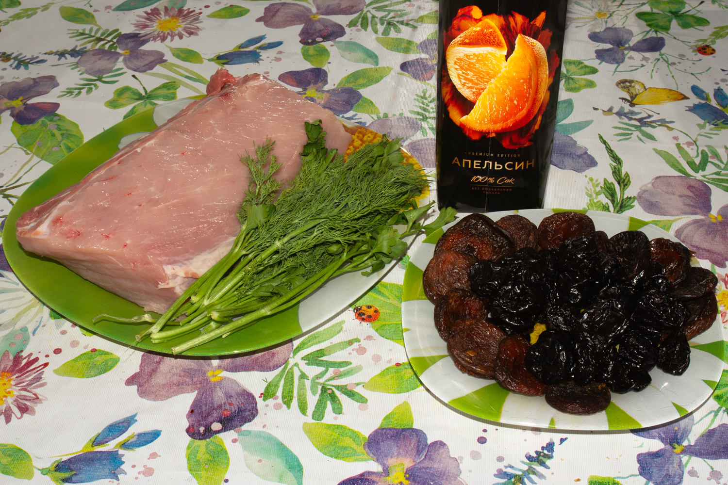 продукты для рецепта Запеченная свинина под апельсиновым соусом