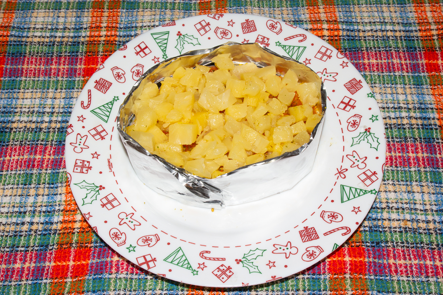 семга с ананасами по рецепту Семга запеченная с ананасом и сыром