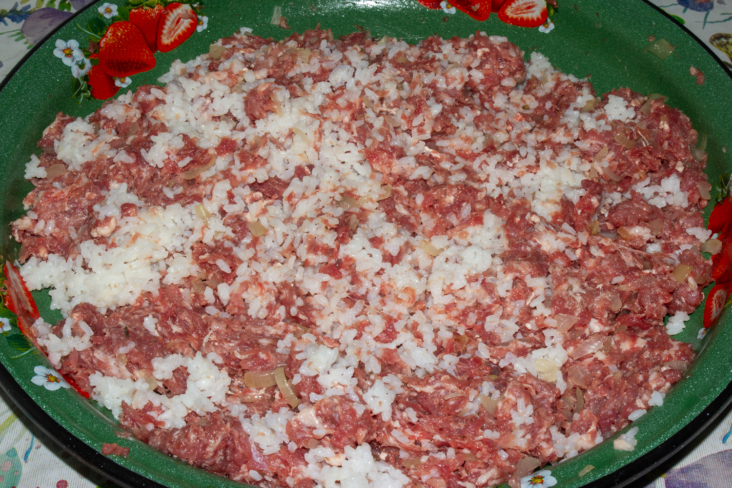 фарш смешанный с рисом по рецепту Классические фаршированные перцы