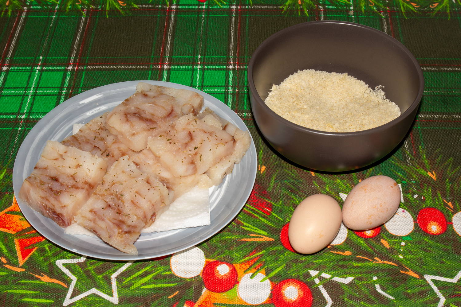 продукты для рецепта Филе минтая в сухарях панко в духовке