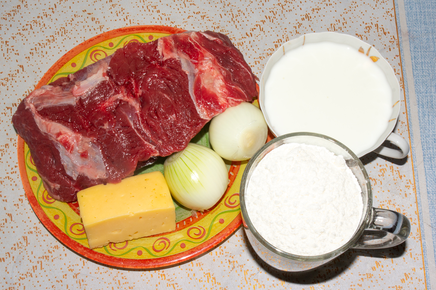 ингредиенты для рецепта Беляши в аэрогриле продукты для рецепта Беляши в аэрогриле