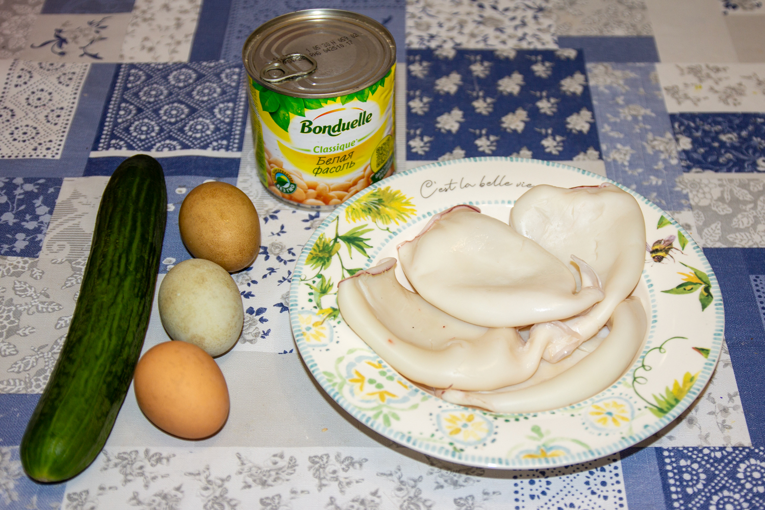 ингредиенты для рецепта Морской бриз с фасолью продукты для рецепта Морской бриз с фасолью