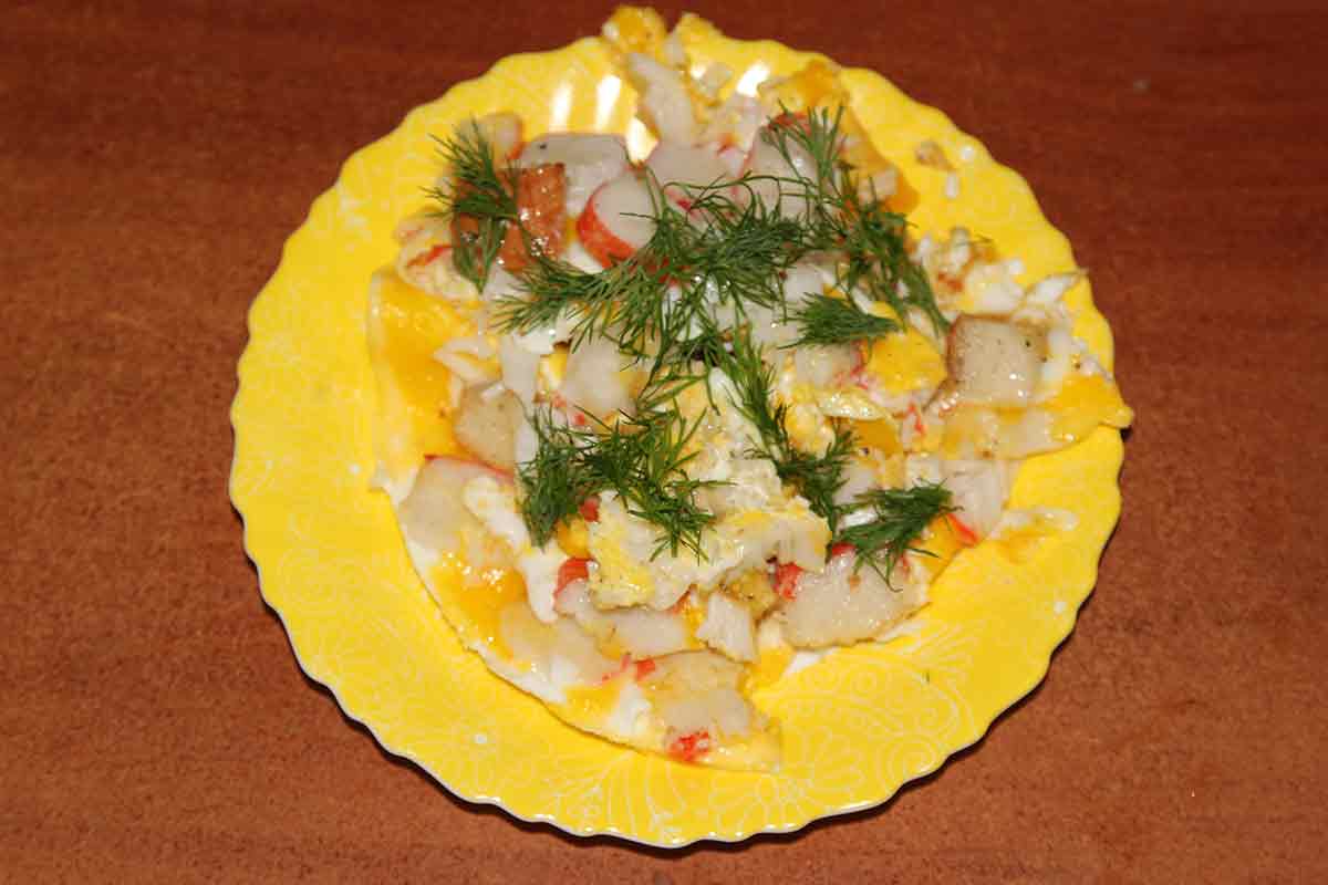 Омлет "дары моря"