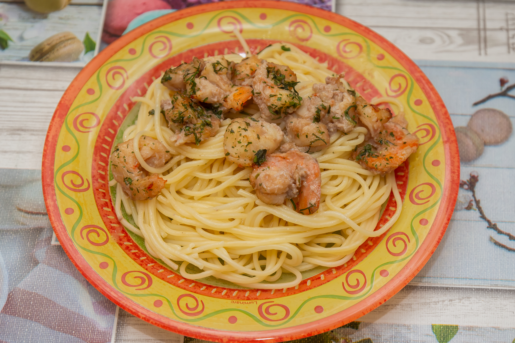 Креветки с коньяком