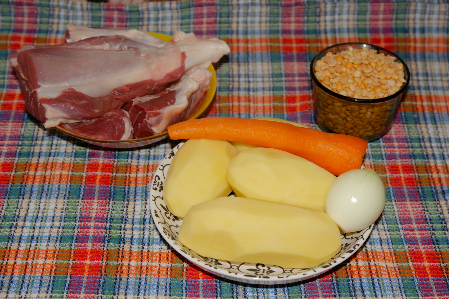 продукты для рецепта Гороховый суп с кониной 