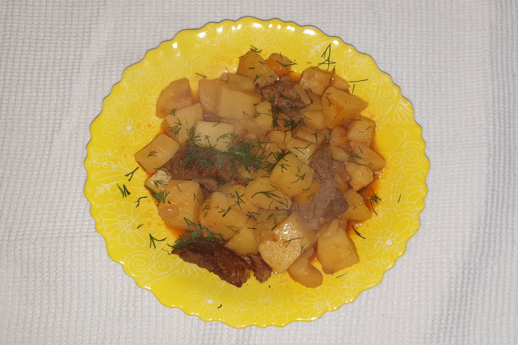 Картофель, тушеный с бараниной