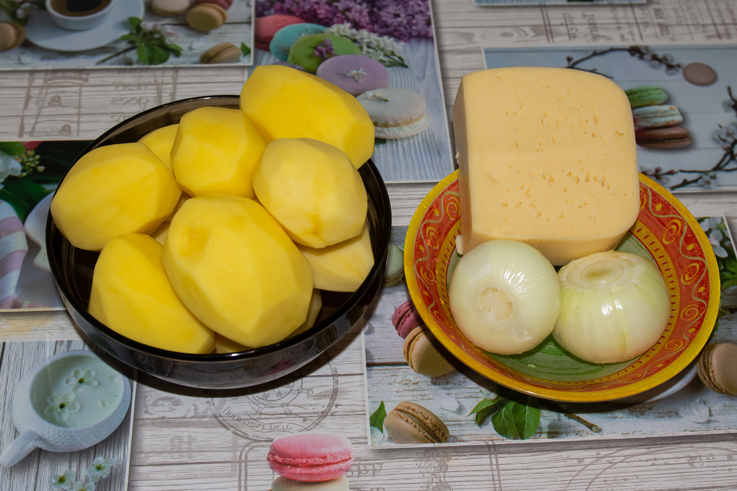 подукты для рецепта Картошка по-лионски