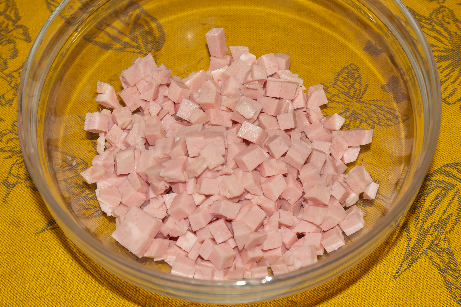 нарезанная ветчина по рецепту Макаронный салат