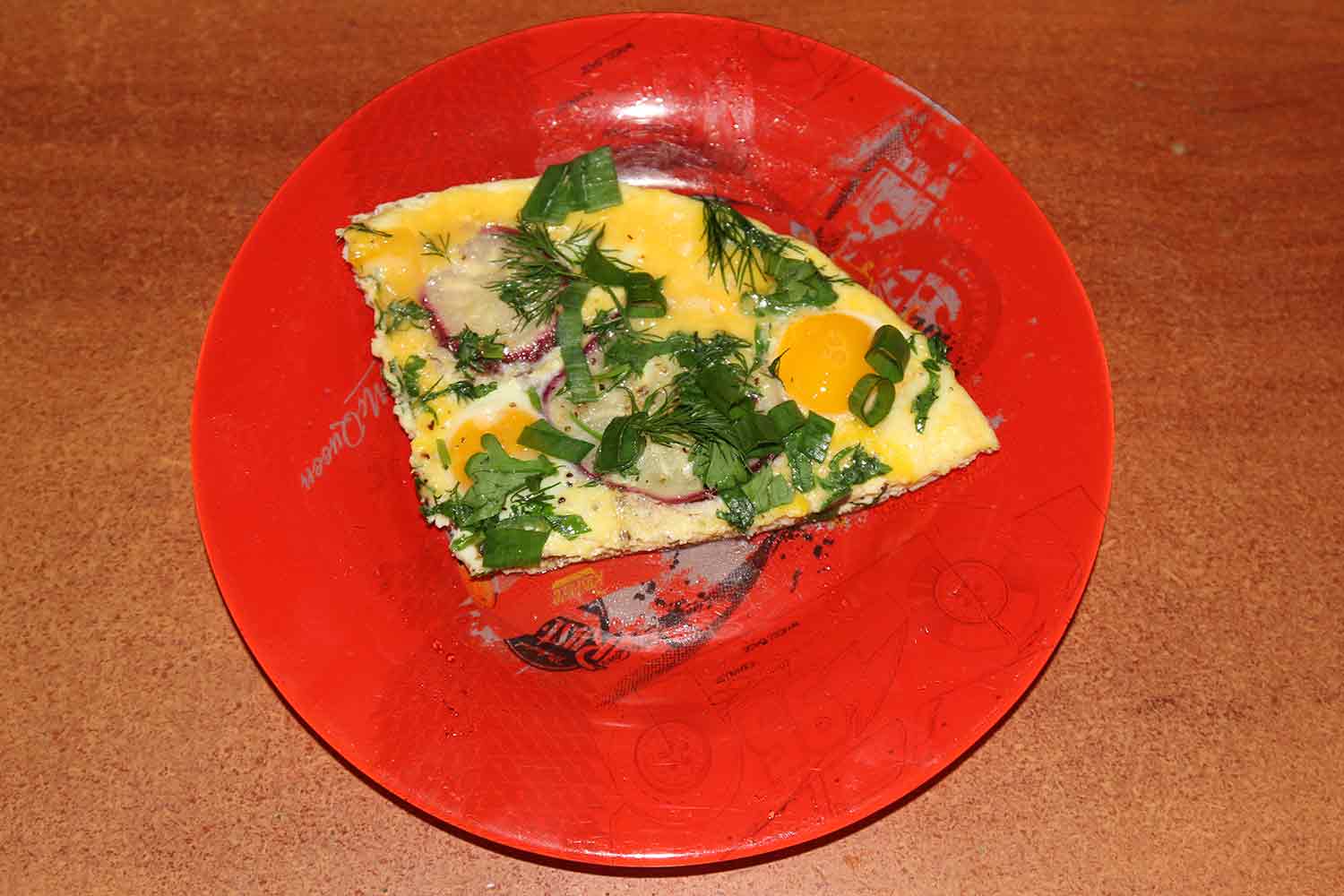 Яичница с жареным редисом