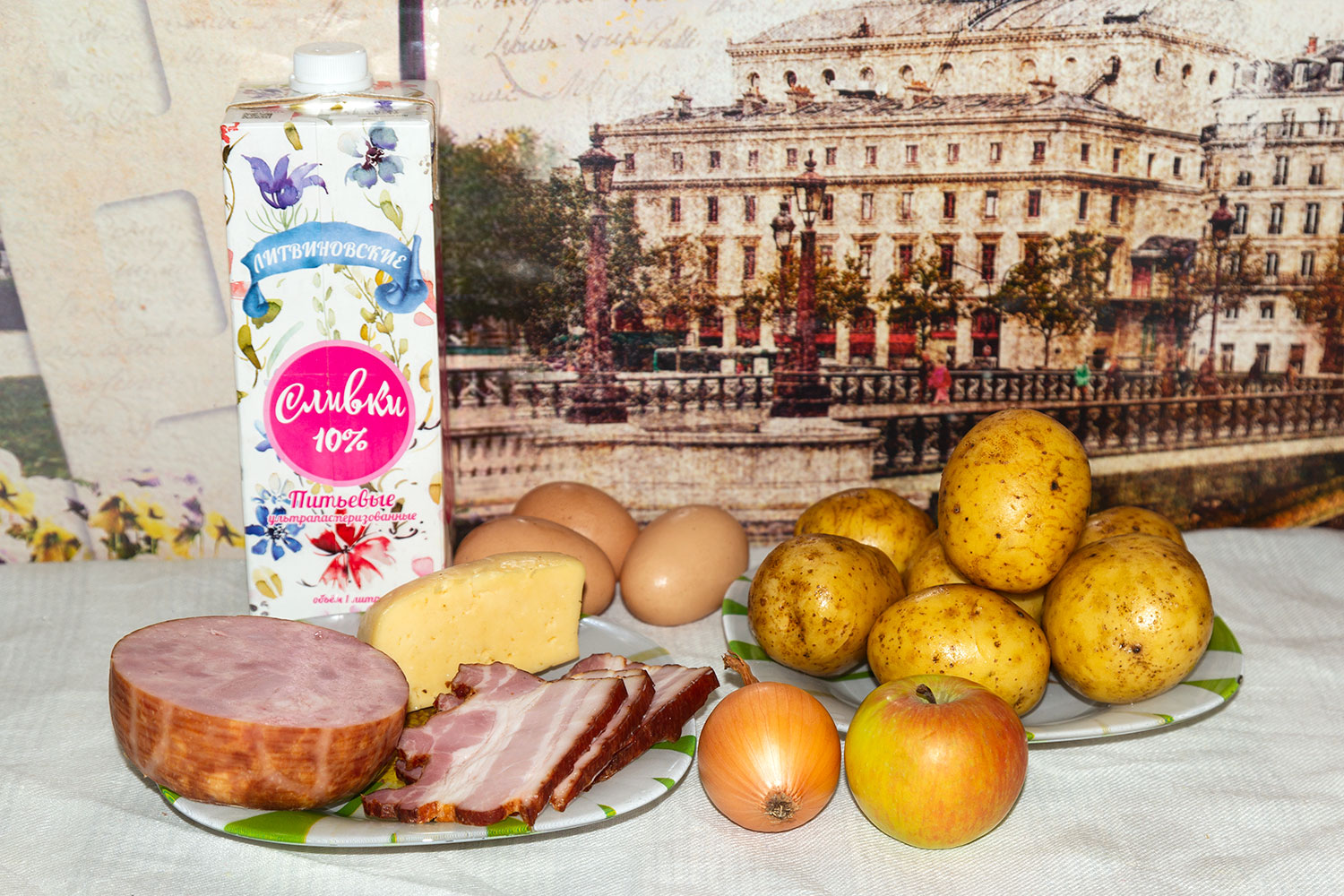 Ингредиенты для рецепта картофель по-тирольски