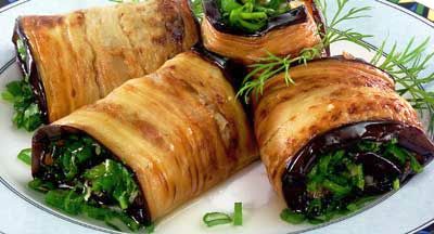 Баклажаны жареные с чесноком и зеленью