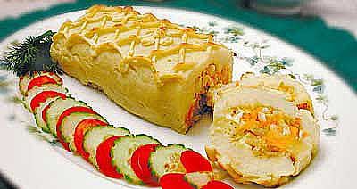 Фото к рецепту Рулет картофельный Рулет картофельный