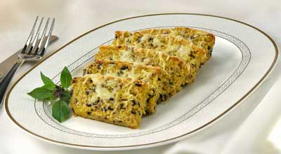 Запеканка из мамалыги с грибами