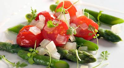 Фото к рецепту Салат с помидорами и спаржей Салат с помидорами и спаржей