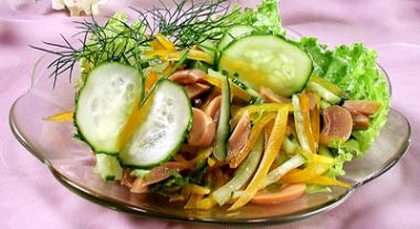 Огуречный салат с шампиньонами