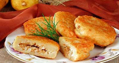 Картофельные оладьи с грибами